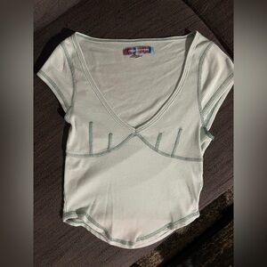 Urban Outfitters Ribbed Top Short-Sleeve